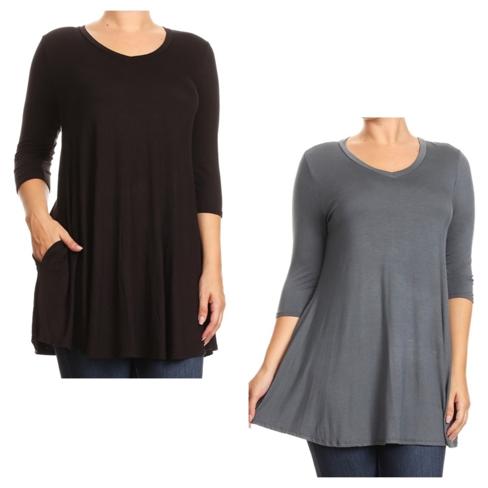 ✔CLEARANCE ✔Hunter Green Tunic Top - Picture 2 of 3